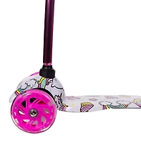 trotinette de course robuste pour enfants avec impression de licorne