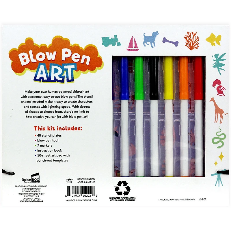 SpiceBox Children's Art Kits Imagine It Blow Pen Art - English Edition