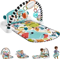 Fisher-Price Tapis piano Lumières et Apprentissage, bleu, français