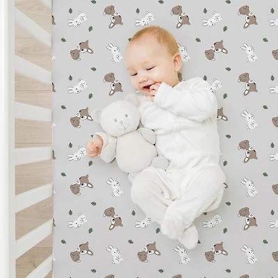 Koala Baby 2 Pack Flannel Sheet Woodland Bunny/Stripes