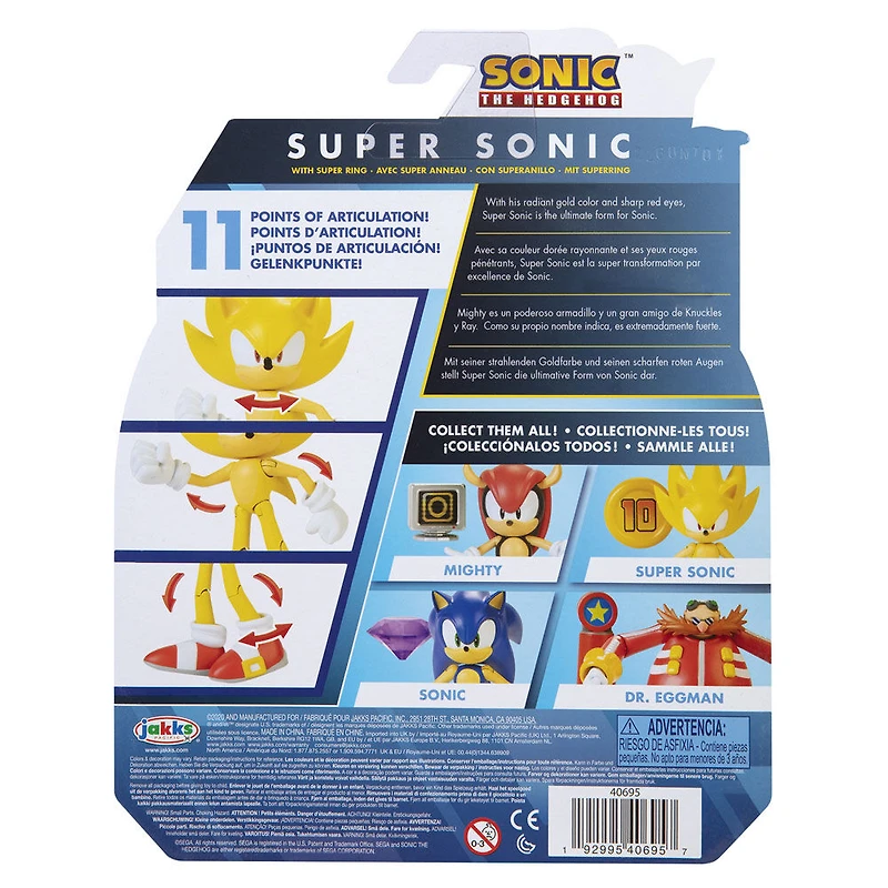  Figurine Sonic de 4 pouces - Docteur Eggman avec Poste de contrôle