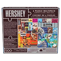 Hershey's, Coffret de 4 puzzles, 500 pièces qui se combinent pour former un méga puzzle : Reese's, Hershey's Kisses, Almond Joy