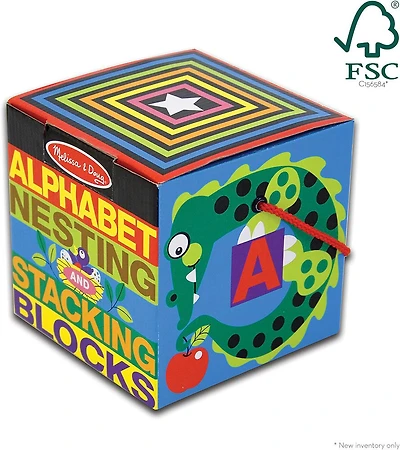 Melissa and Doug - Deluxe 10- Piece Alphabet Nesting and Stacking Blocks