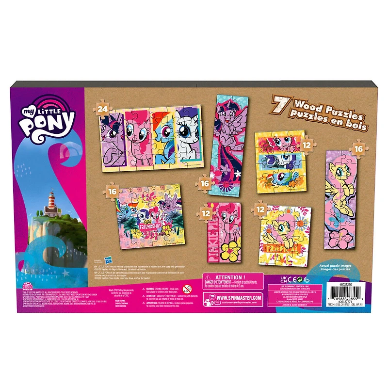 My Little Pony, Pack d'activité comprenant 7 puzzles en bois de 12, 16 et 24 pièces