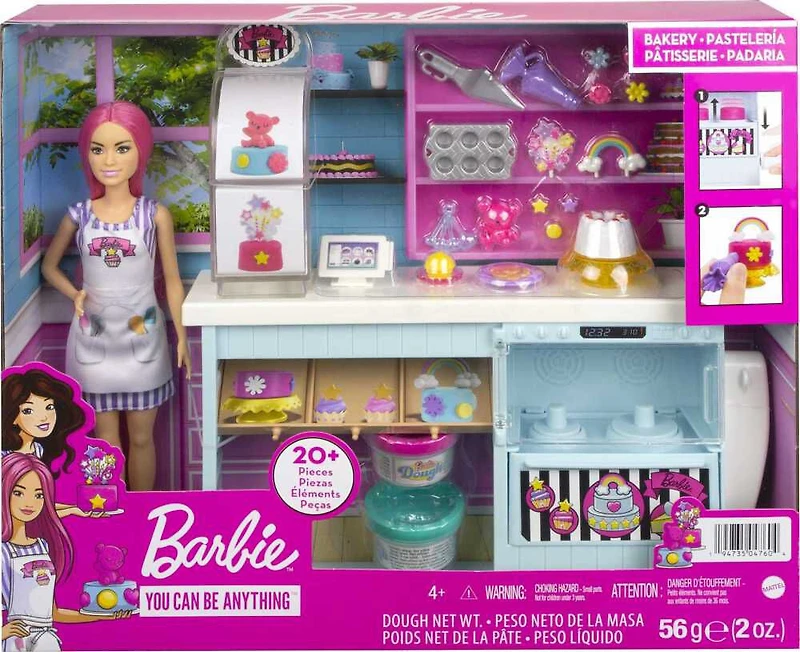 Coffret de jeu Pâtisserie ​Barbie avec poupée à silhouette Petite de 30,5cm (12po)