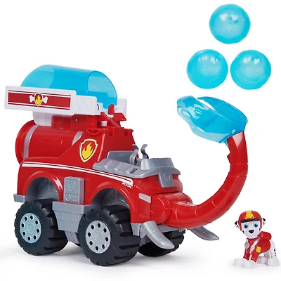PAW Patrol Jungle Pups, Marshall's Deluxe Elephant Vehicle avec lance-projectile, Camion avec figurine articulée