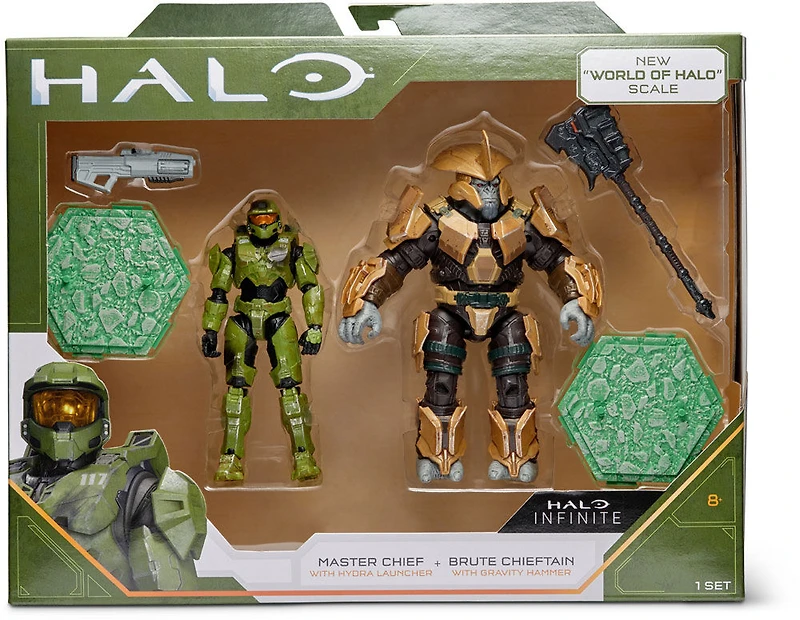 Halo - paquet de 2 figurines de 9,5 cm - Master Chief vs Brute Chieftain