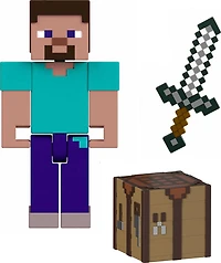 Collection de figurines et d'accessoires Minecraft, échelle de 3,25 pouces et design pixelisé (les personnages peuvent varier)