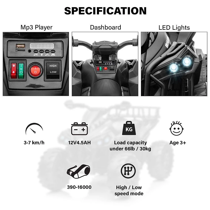 Voltz Toys VTT tout-terrain, noir