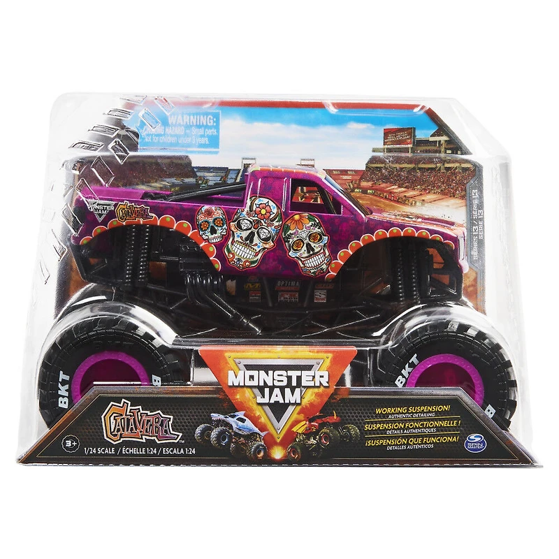 Monster Jam, Monster truck Calavera officiel, véhicule en métal moulé à collectionner, échelle 1:24