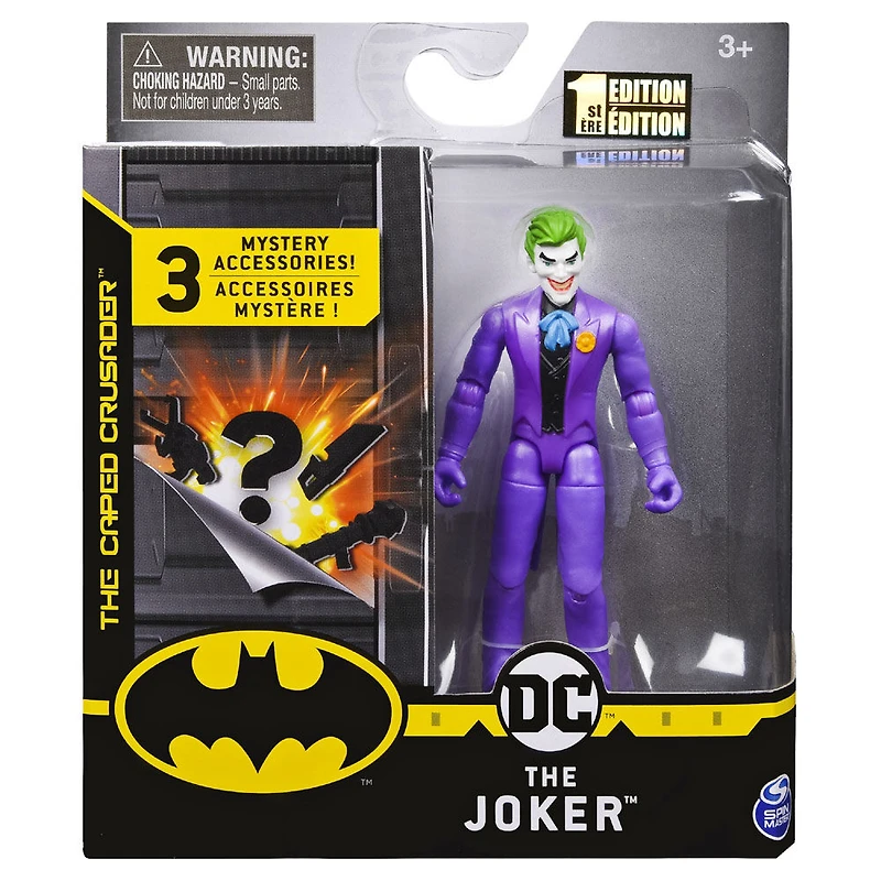 Batman, 4-Inch The Joker Action Figure with 3 Mystery Accessories, Mission 2
