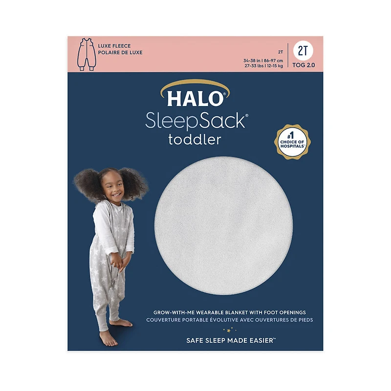 Gigoteuse HALO SleepSack Toddler - Molleton Luxe - Grey