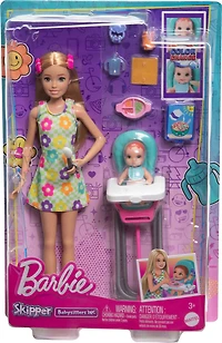 Barbie Skipper Babysitters Inc & Playset, Includes Doll, Baby, and Mealtime Accessories
