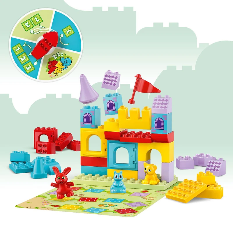 LEGO DUPLO Le Jeu du Château de Hopsy, Jouet de Construction d'Apprentissage par le Jeu, 3 Figurines d'Animaux 10450