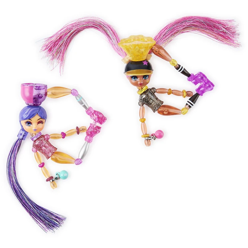 Twisty Girlz, Pack de 2 Meilleures amies pour la vie, Poupées à transformer en bracelets à collectionner avec Twisty Petz mystère