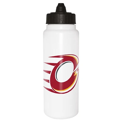 PWHL Ottawa Charge 1L white Tallboy water bottle with black membrane lid