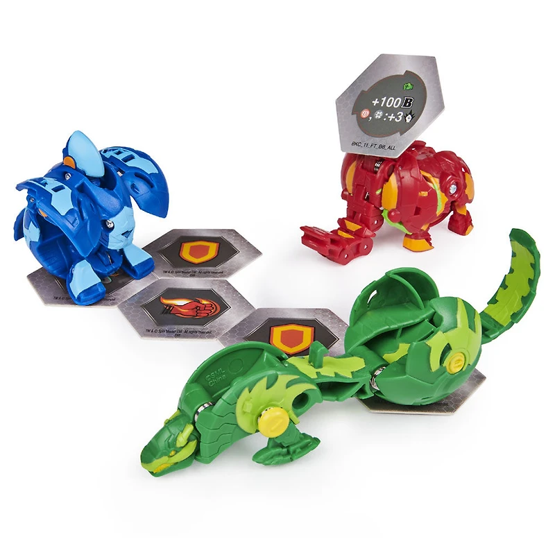 Bakugan, Starter Pack 3 personnages, Pyrus Trunkaious, Créatures transformables à collectionner