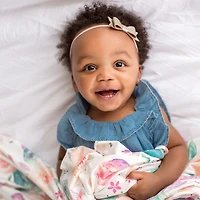 Copper Pearl Knit Swaddle Blanket Bloom One Size