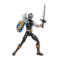 Power Rangers Dino Fury, Ranger noir avec manche bouclier, figurine Dino Fury et sabre Chromafury