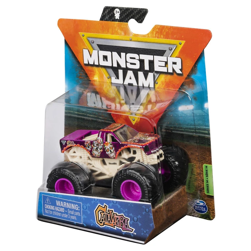Monster Jam, Monster truck Calavera officiel, véhicule en métal moulé, série Bone Yard, échelle 1:64