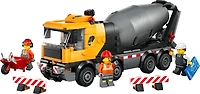 LEGO City La bétonnière - Grand camion de chantier avec 3 figurines pour enfants de 7 ans et plus - 60478