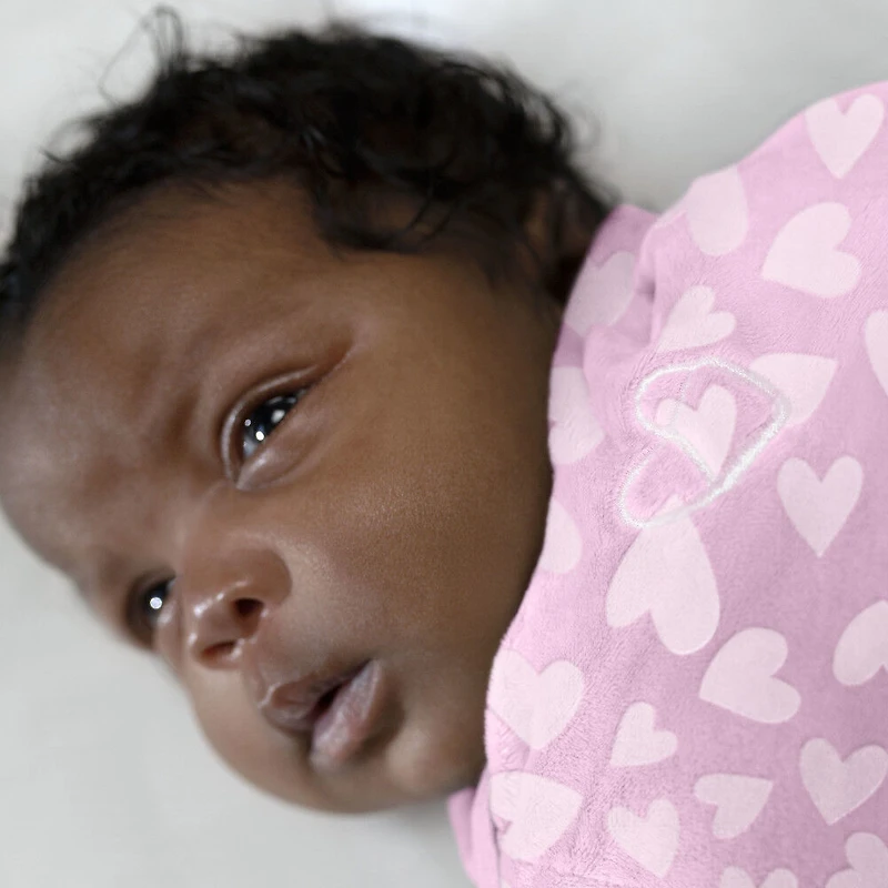 SwaddleMe by Ingenuity Velboa Original Swaddle - Pink Hearts