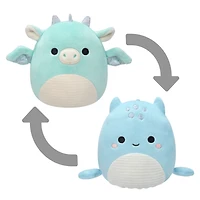 Squishmallows Flip-a-mallows de 12,7 cm - Miles le dragon sarcelle / Lune - le monstre du Loch Ness bleu
