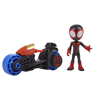 Marvel Spidey et ses Amis Extraordinaires, figurine Miles Morales avec moto