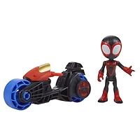 Marvel Spidey et ses Amis Extraordinaires, figurine Miles Morales avec moto