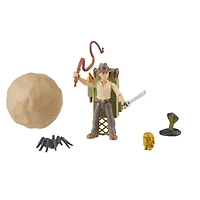 Indiana Jones Worlds of Adventure, Indiana Jones avec sac à dos d'aventure, figurine de 6 cm, jouets Indiana Jones