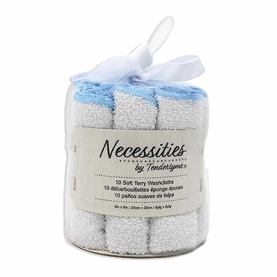 Lot de 10 gants de toilette Necessities By Tendertyme : bleu
