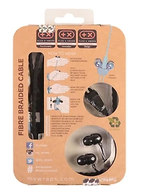 Wraps Talk Earbuds Braided Cable - Black - English Edition