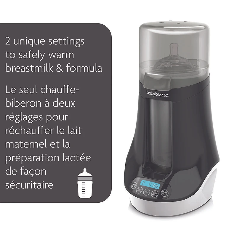 Baby Brezza - Chauffe-biberon pour lait maternel et preparation lactee - Noir et blanc