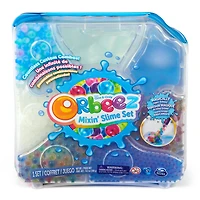 Orbeez Mixin' Slime , Coffret de plus de 2 500 Orbeez (micros, scintillantes, marbrées et phosphorescentes), 5 outils, boîte de rangement, unique, jouets sensoriels