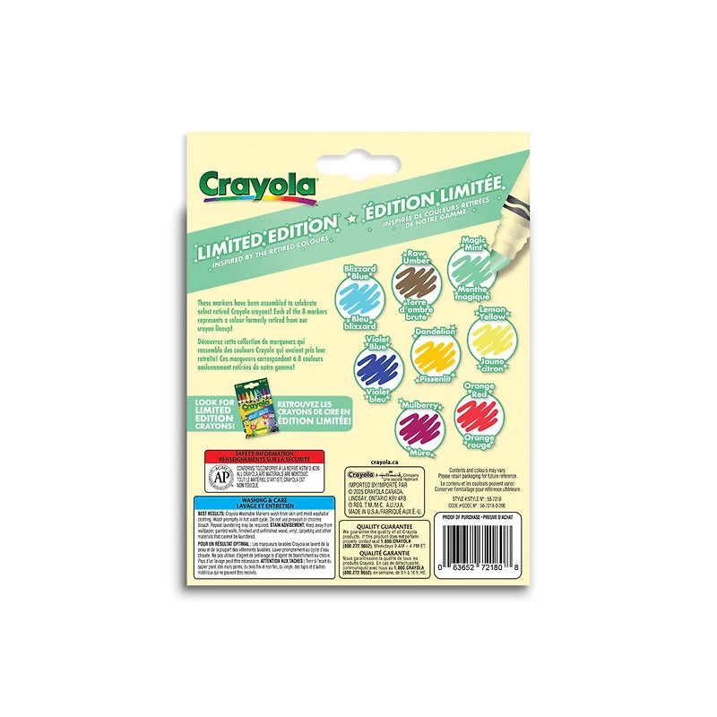 Marqueurs à trait large Crayola édition limitée - Paquet de 8