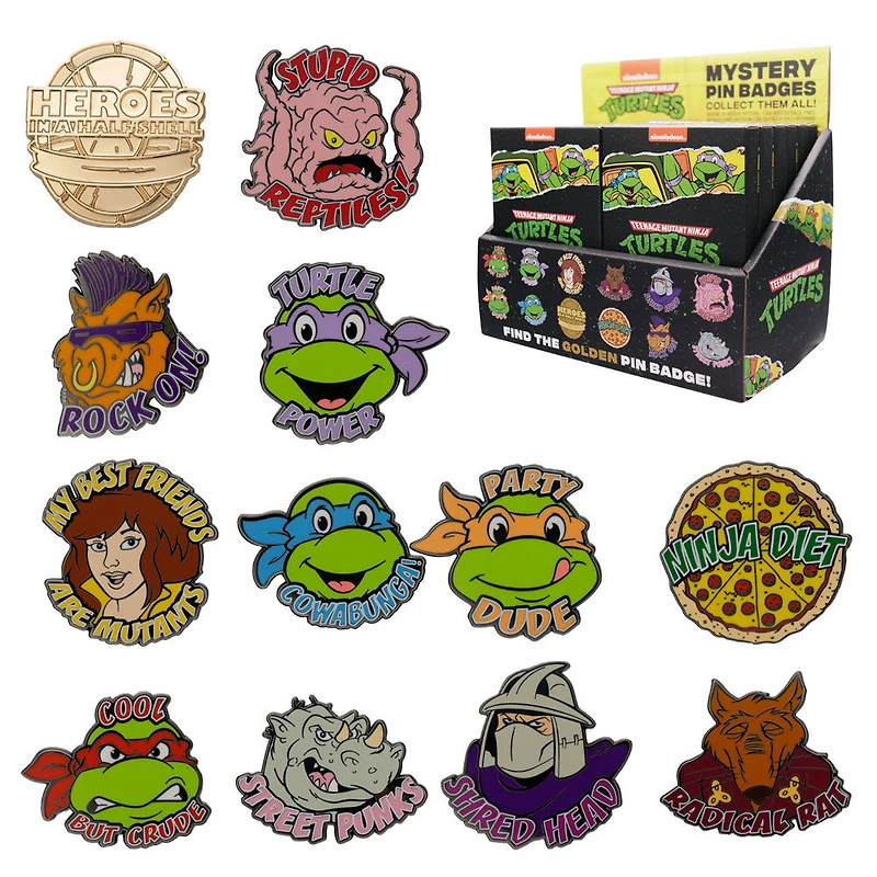 Badge Mystère Tortues Ninja Adolescents Contenant 12 Boîtes Aveugles
