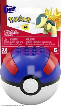 Coffret de construction Héricendre Pokémon MEGA avec 28 pièces et Pokéball