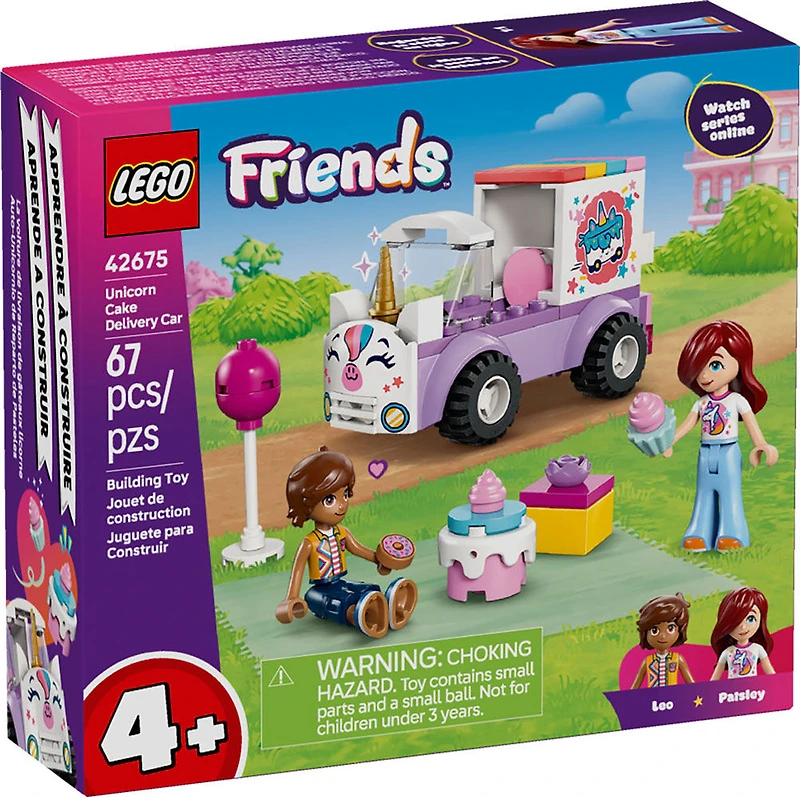 LEGO Friends La Voiture de Livraison de Gâteaux Licorne - Ensemble de Construction avec 2 Minipoupées et un Gâteau - 42675