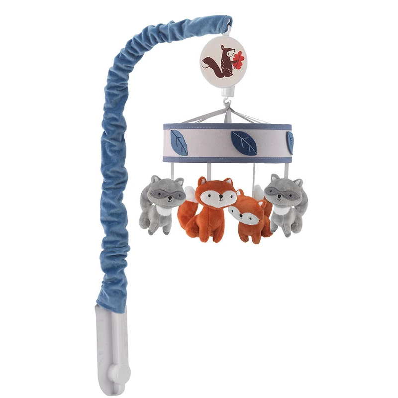 Mobile musical Animaux des bois gris/bleu Petits campeurs - Lambs & Ivy