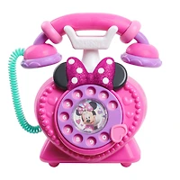 Téléphone Rotatif Appelle-Moi de Minnie Mouse de Disney Junior avec Sons et Lumières, Téléphone pour Permettre aux Enfants de Jouer en Faisant Semblant