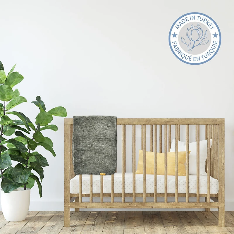 Couverture En Coton Simmons Gris Mélange