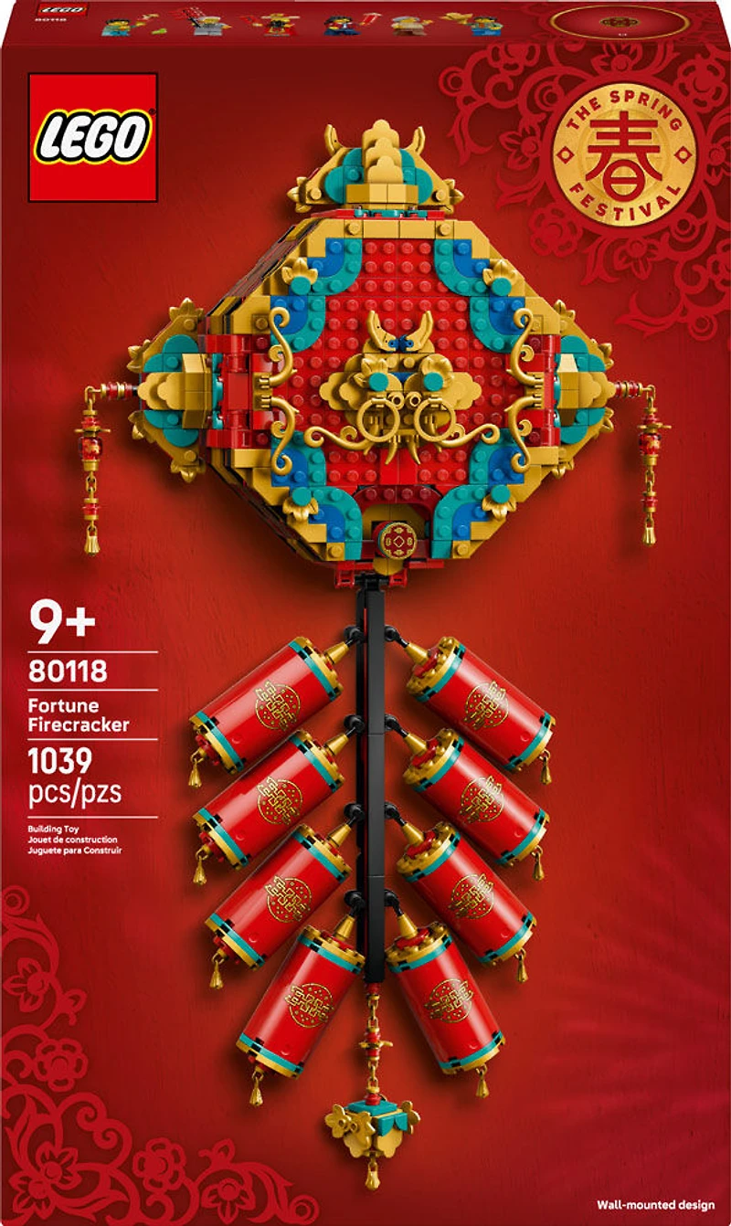 LEGO Festival du Printemps Le Pétard de la Chance, Jouet de Construction, Art Mural pour les Enfants de 9 Ans et Plus 80118