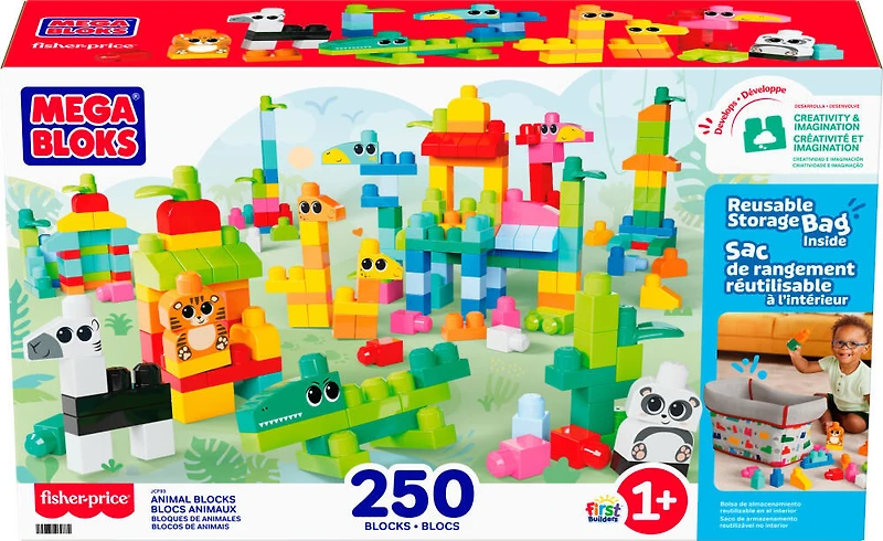 MEGA BLOKS Fisher Price-Jeu de construction Blocs Animaux (250pièces)