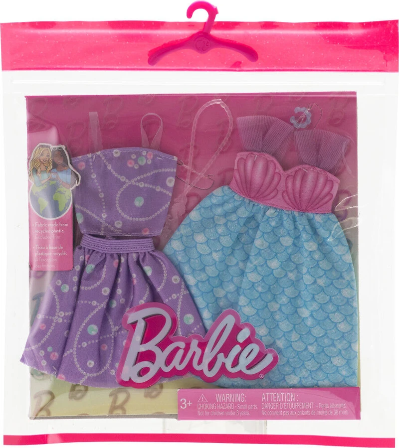 Barbie Doll Clothing, Fashion and Accessory Pack with Mermaid Theme (2 Outfits)