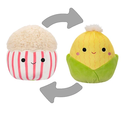 Squishmallows 5" Flip-A-Mallows - Conrad l'épi de maïs + Arnel le pop-corn