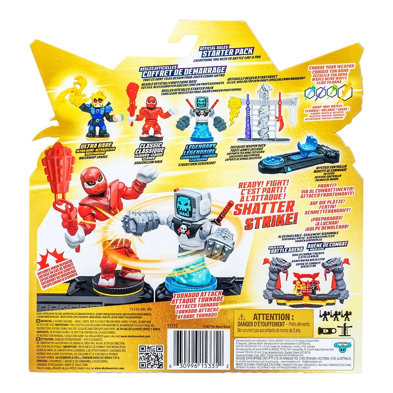 Legends of Akedo Ninja Fury Official Rules Starter Pack with 3 Ninja Warriors and new Shatter Strike Action