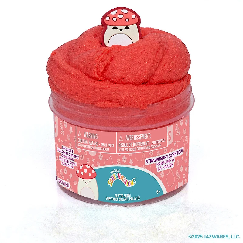 Original Squishmallows Malcolm the Mushroom Cloud Slime, parfumé à la fraise