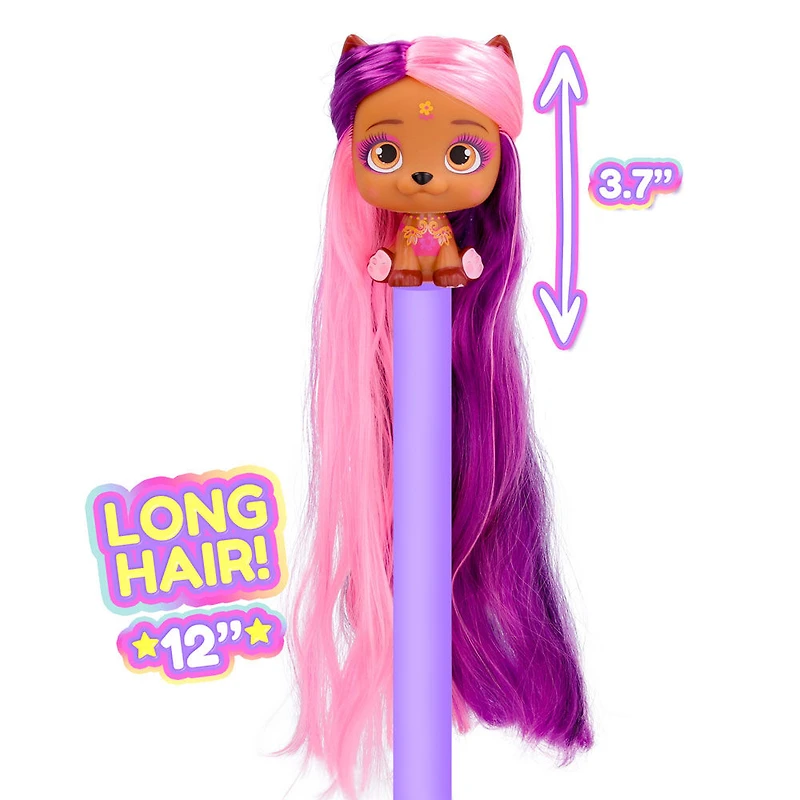 VIP Pets - Série Glam Gems - Comprend 1 poupée VIP Pets, 9 surprises, 6 accessoires pour la coiffure | Filles et garçons et à partir de 3 ans