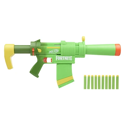 Nerf Fortnite, blaster SMG-Zesty, crosse et canon amovibles, chargeur 10 fléchettes amovible - Notre exclusivité