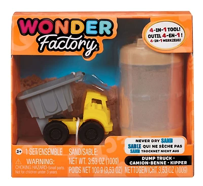 Wonder Factory Never Dry Sand Construction Trucks  - Light Brown + Dump Truck